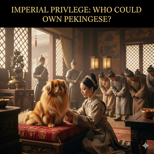 chó Bắc Kinh Pekingese trong cung đình hoàng gia Trung Quốc được hầu cận