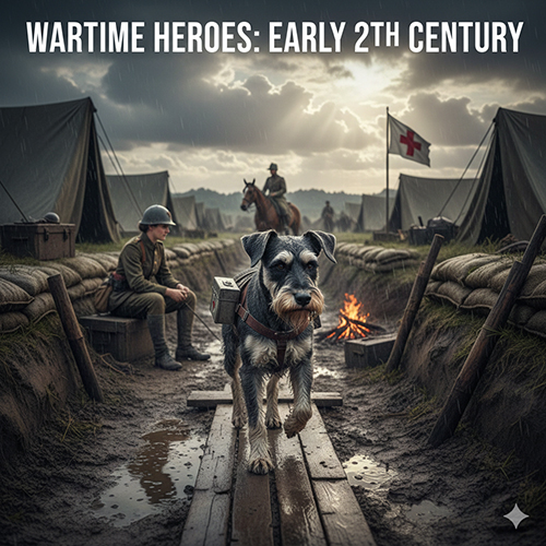 anh schnauzer trong doanh trai thoi chien the ky 20 mang thiep truyen tin giua chien truong