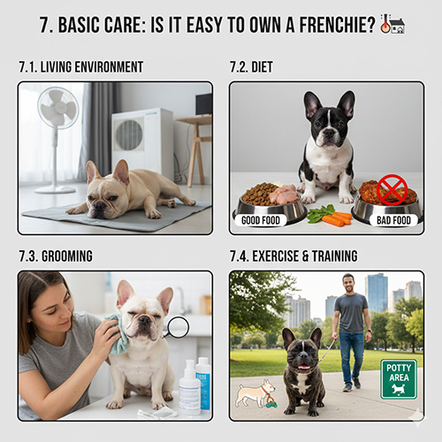 Điều kiện nuôi cơ bản cho chó Bull Pháp