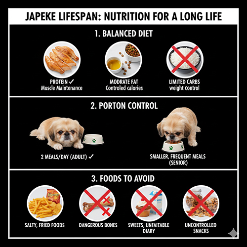 Nguyên tắc dinh dưỡng giúp chó Bắc Kinh lai Nhật sống lâu và khỏe mạnh