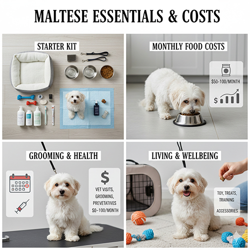 Đồ dùng cần thiết và chi phí chăm sóc chó Maltese hàng tháng cho người mới nuôi
