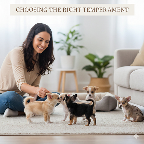 Quan sát đàn chó Chihuahua con để chọn bé có tính cách phù hợp