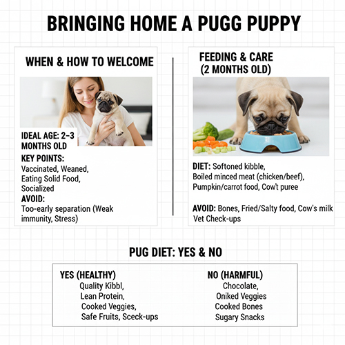 Hướng dẫn đón chó Pug con về nhà đúng độ tuổi và cách chăm sóc ban đầu