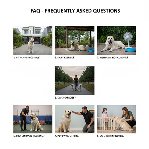 FAQ những câu hỏi thường gặp về cách nuôi chó Alabai tại Việt Nam