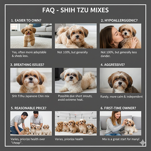 Infographic FAQ giải đáp nhanh các câu hỏi thường gặp về chó Shih Tzu lai