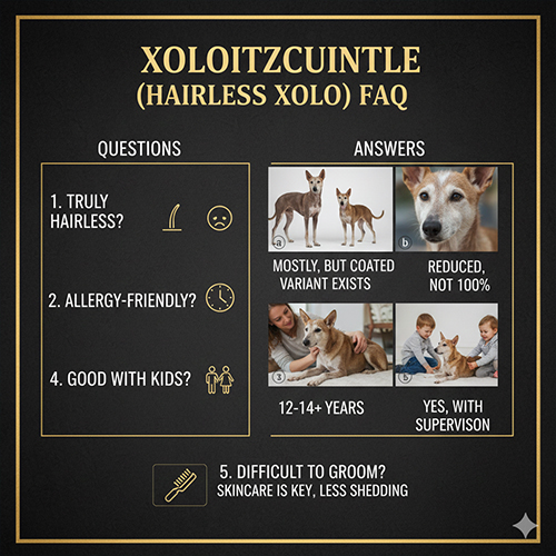 FAQ về chó Xoloitzcuintle không lông – giải đáp thắc mắc thường gặp