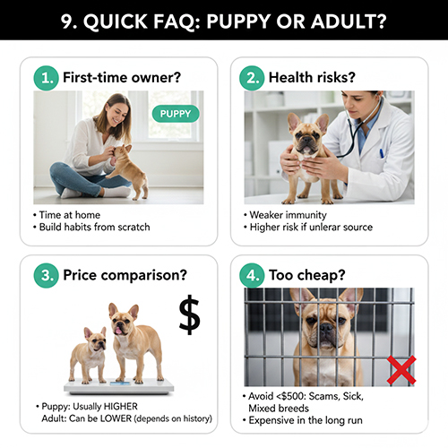 FAQ nhanh giúp chọn Bull Pháp con hay Bull Pháp trưởng thành theo kinh nghiệm và ngân sách