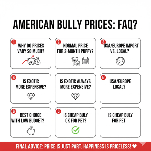 FAQ giá chó Bully – những câu hỏi thường gặp về giá