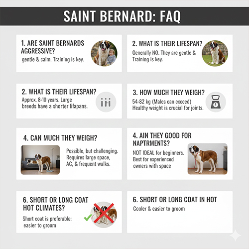 Bảng câu hỏi thường gặp về giống chó Saint Bernard cho người mới nuôi