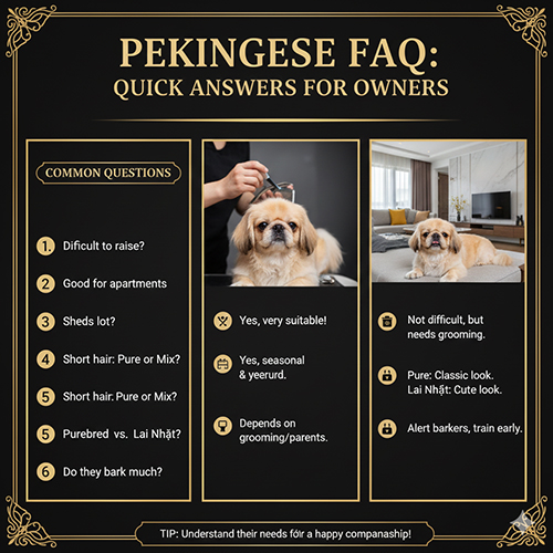 các câu hỏi thường gặp về chó Bắc Kinh Pekingese khi nuôi trong gia đình
