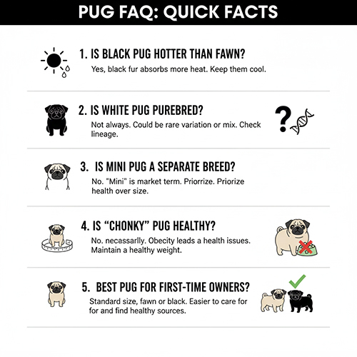 FAQ nhanh về màu lông và kích thước chó Pug dành cho người mới nuôi