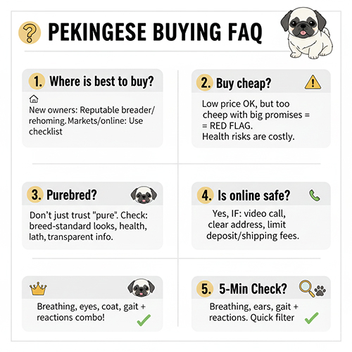 FAQ hỏi nhanh đáp gọn về mua bán chó Bắc Kinh cho người mới nuôi