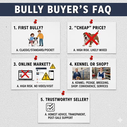 FAQ mua bán chó Bully với 5 câu hỏi phổ biến cho người mới