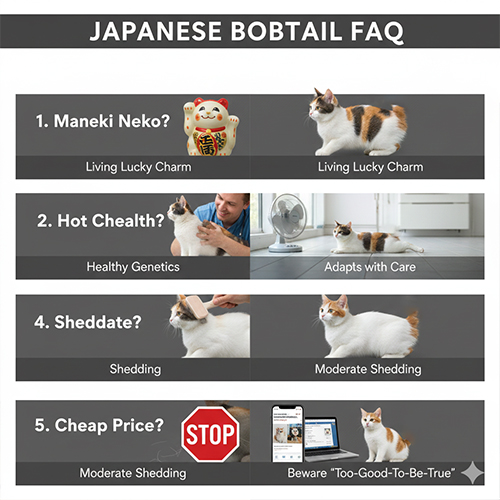 Bảng FAQ giải đáp các thắc mắc phổ biến về mèo cộc đuôi Nhật Bản