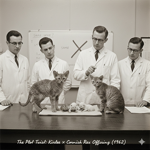 Thí nghiệm lai Kirlee với Cornish Rex cho thấy gen lông xoăn khác biệt