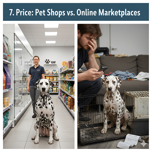 So sánh giá bán chó Đốm Dalmatian tại shop uy tín và chợ online