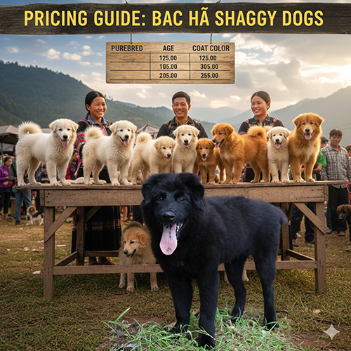 Bảng giá chó Bắc Hà xù theo màu lông, độ tuổi và mức độ thuần chủng