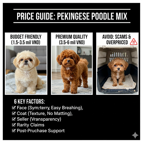 Giá chó Bắc Kinh lai Poodle theo các phân khúc phổ thông và đẹp trên thị trường