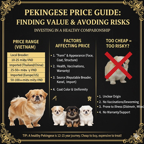 giá chó Bắc Kinh Pekingese tại Việt Nam và các yếu tố ảnh hưởng đến giá