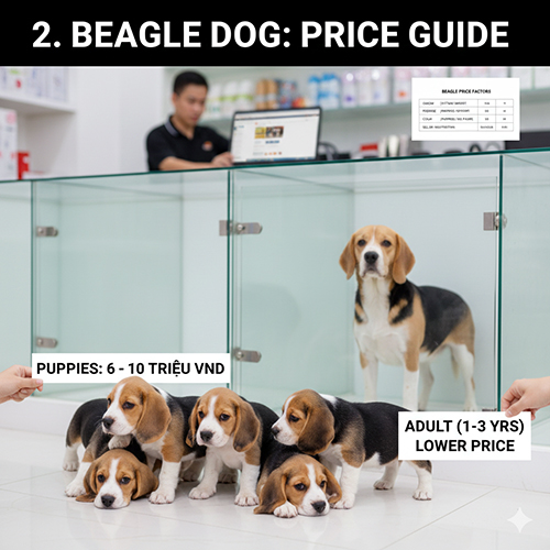 Giá chó Beagle và chó săn thỏ Beagle theo từng độ tuổi nguồn gốc và phân khúc thị trường