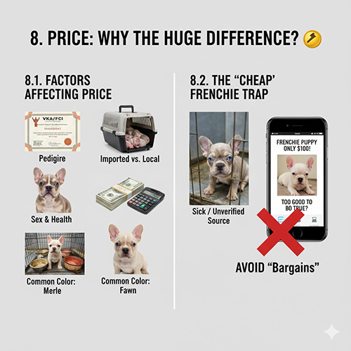 Giá chó Bull Pháp và lý do chênh lệch lớn giữa các mức giá