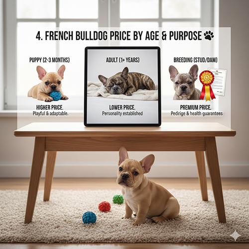 Giá chó Bull Pháp theo độ tuổi và mục đích nuôi