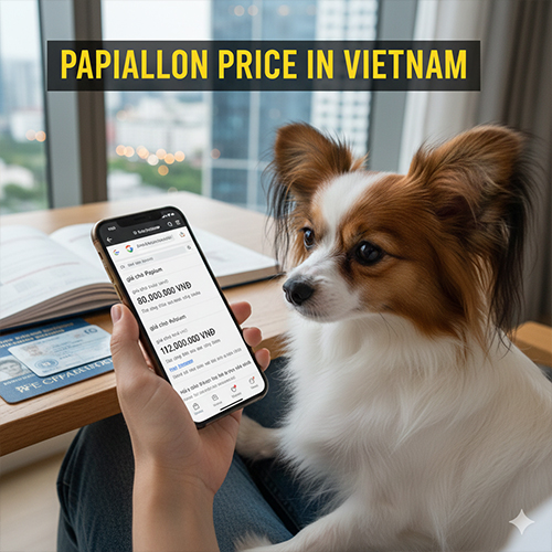 Giá chó Bướm Papillon tại Việt Nam với mức giá cao do nhập khẩu