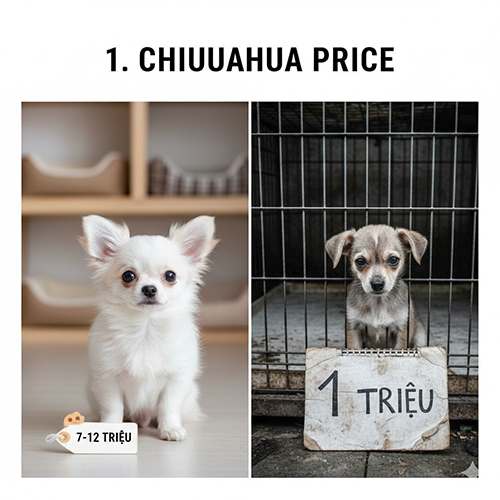 So sánh giá chó Chihuahua tại Việt Nam từ chó pet nuôi chuẩn đến chó Chihuahua giá rẻ