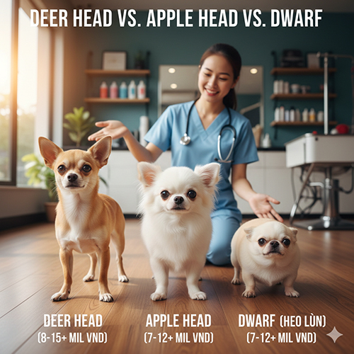 Giá chó Chihuahua dáng chó nai và Chihuahua heo lùn