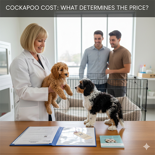 Giá chó Cocker lai Poodle Cockapoo phụ thuộc nguồn gốc bố mẹ, ngoại hình và đơn vị bán