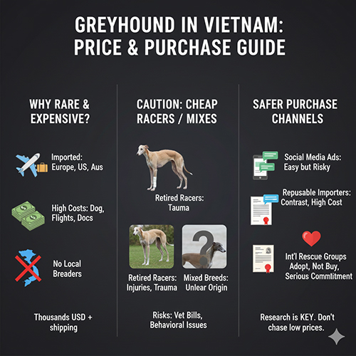 Giá chó Greyhound tại Việt Nam và các kênh mua bán an toàn