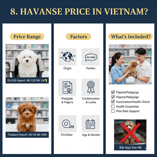 Bảng tham khảo giá chó Havanese tại Việt Nam theo nguồn gốc và giấy tờ