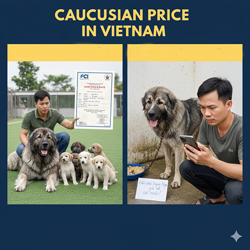 Giá chó Ngao Nga Caucasian Shepherd tại Việt Nam theo nguồn gốc và giấy tờ