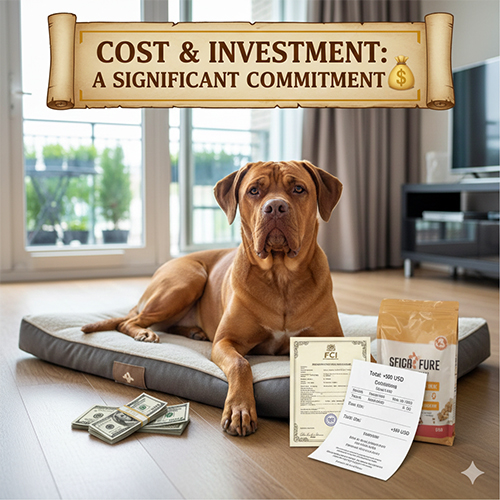 Giá chó Ngao Pháp Dogue de Bordeaux tại Việt Nam với giấy tờ, chi phí nhập khẩu và nuôi dưỡng cao