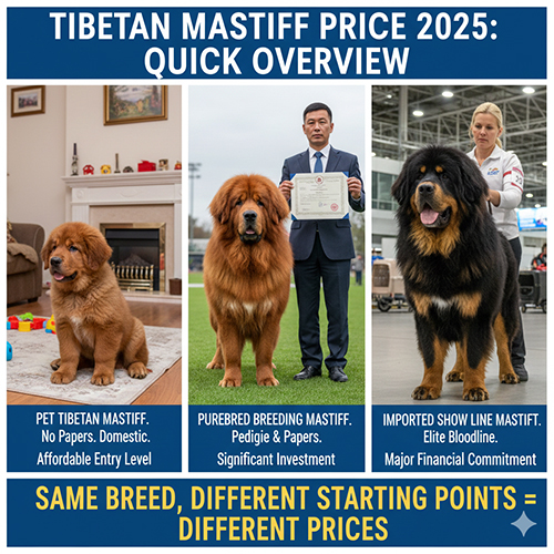 So sánh giá chó Ngao Tây Tạng theo từng phân khúc pet, thuần chủng và nhập khẩu