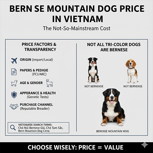 Giá chó Núi Bernese tại Việt Nam và các yếu tố ảnh hưởng đến giá bán
