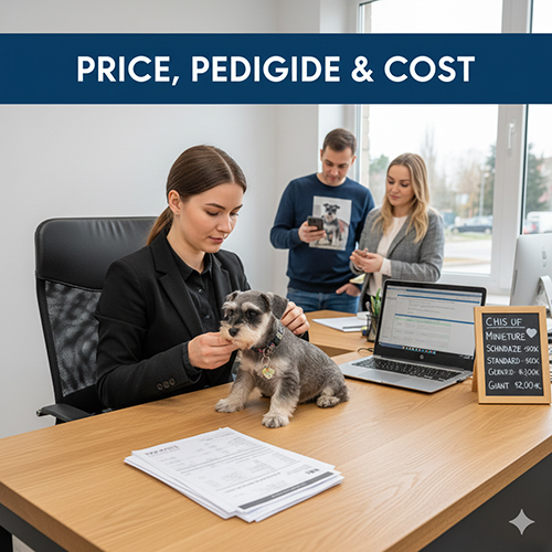 Giá chó ông già Schnauzer tại Việt Nam, phân biệt thuần chủng, giấy tờ và chi phí nuôi