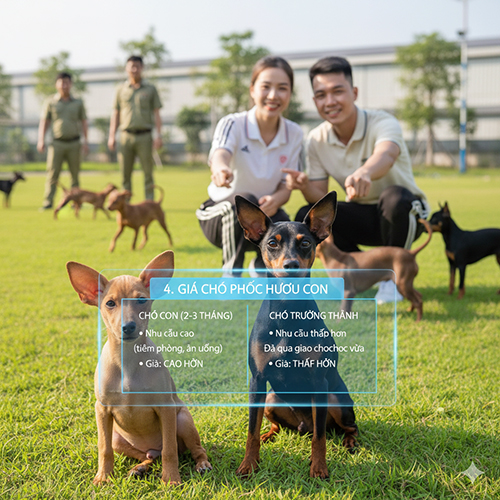 hai chu phoc huou con ngoi tren bai co ben canh bang thong tin gia va gia dinh dang nhin tu xa