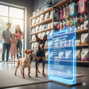 hai chu phoc huou minpin dung trong cua hang thu cung ben canh bang gia phoc huou