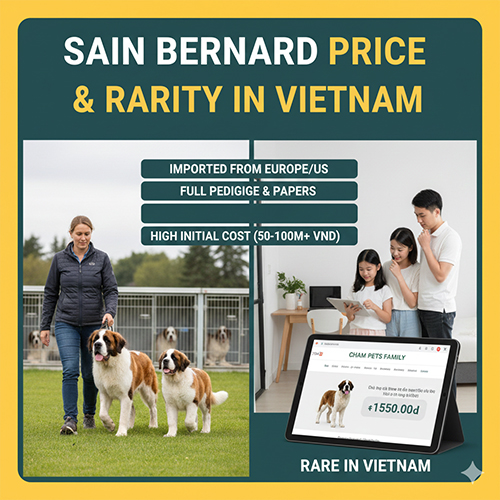 Giá chó Saint Bernard nhập khẩu và độ hiếm của giống chó này tại Việt Nam