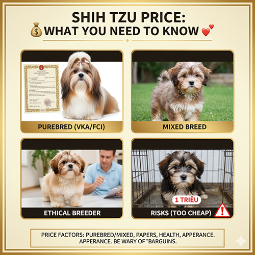 Những điều cần biết về giá chó Shih Tzu và các rủi ro khi giá quá rẻ