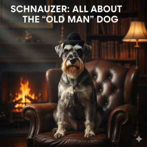 anh dai dien giong cho ong gia schnauzer ngoi tren ghe da truoc lo suoi tao dang cham chi