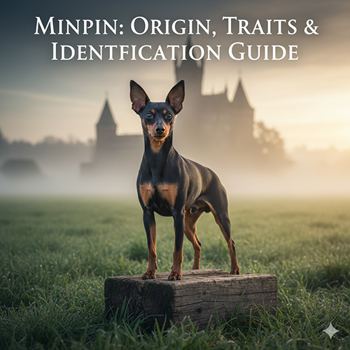 Giống chó Phốc hươu (Minpin) đứng trên bãi cỏ buổi sớm, dáng nhỏ nhưng săn chắc, minh họa cho bài viết về nguồn gốc, đặc điểm và cách nhận diện chuẩn.