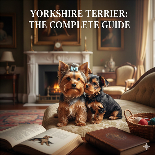 Ảnh đại diện giống chó sục Yorkshire (Yorkshire Terrier) trong phòng khách sang trọng, phù hợp cho bài viết về giá, đặc điểm và cách nuôi.