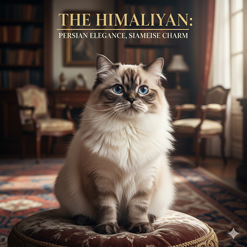 Giống mèo Himalaya lông dài, mặt tịt, mắt xanh đặc trưng lai giữa mèo Ba Tư và mèo Xiêm