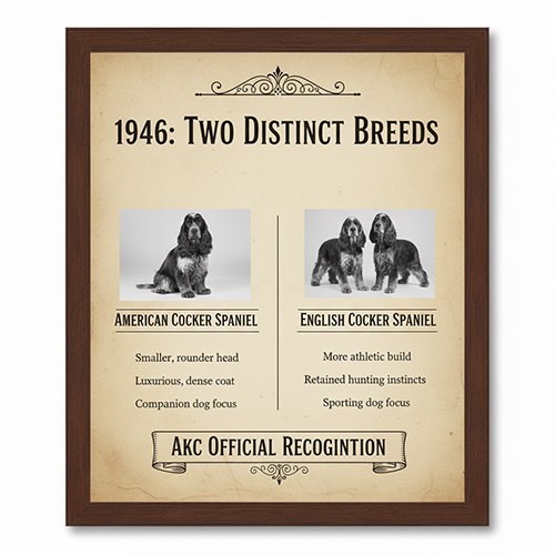 American Cocker Spaniel và English Cocker Spaniel được công nhận riêng năm 1946