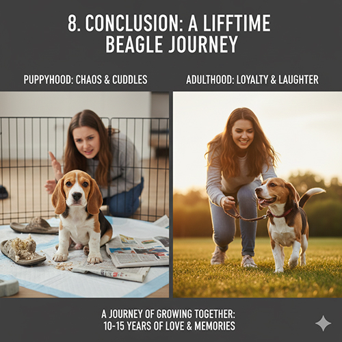 Hành trình nuôi Beagle từ cún con nghịch ngợm đến Beagle trưởng thành trung thành