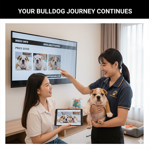 Tư vấn chọn chó Bulldog Anh con và hành trình nuôi Bulldog tại gia đình
