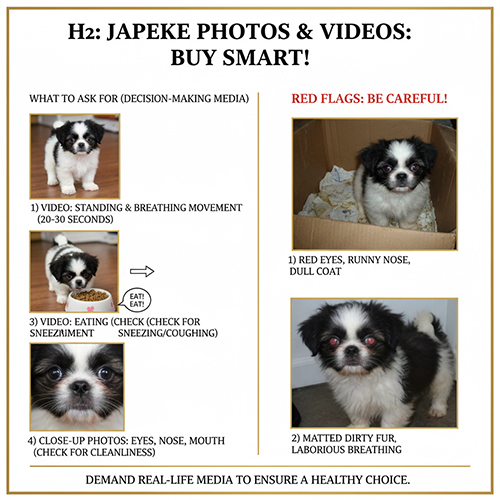 Hình ảnh và video chó Bắc Kinh lai Nhật Japeke dùng để kiểm tra sức khỏe