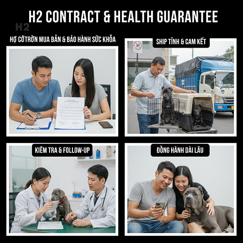 Hợp đồng mua bán và bảo hành sức khỏe chó Ngao Ý Cane Corso khi giao dịch